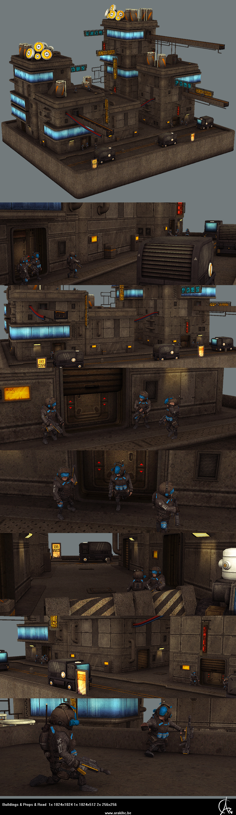 Urban buildings diorama